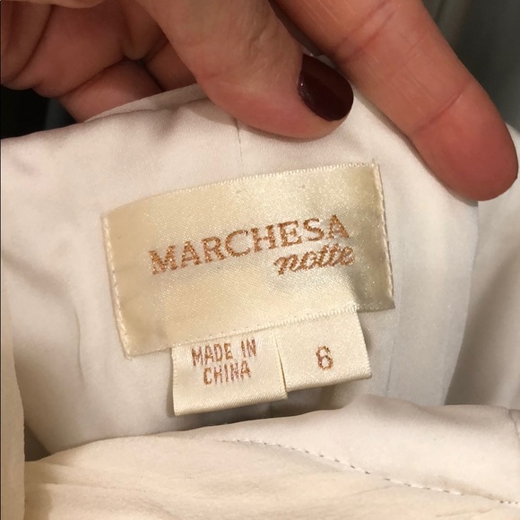 Marchesa Notte White Silk Chiffon Gown - Picture 8 of 8